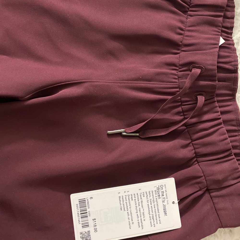 Brand New Lululemon On The Fly Jogger Maroon